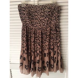 Blush pink cheetah print strapless dress